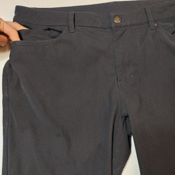 LULULEMON ABC Slim-Fit 5 Pocket Grey Pants Warpstreme Wrinkle Resistant 36L - Picture 6 of 16